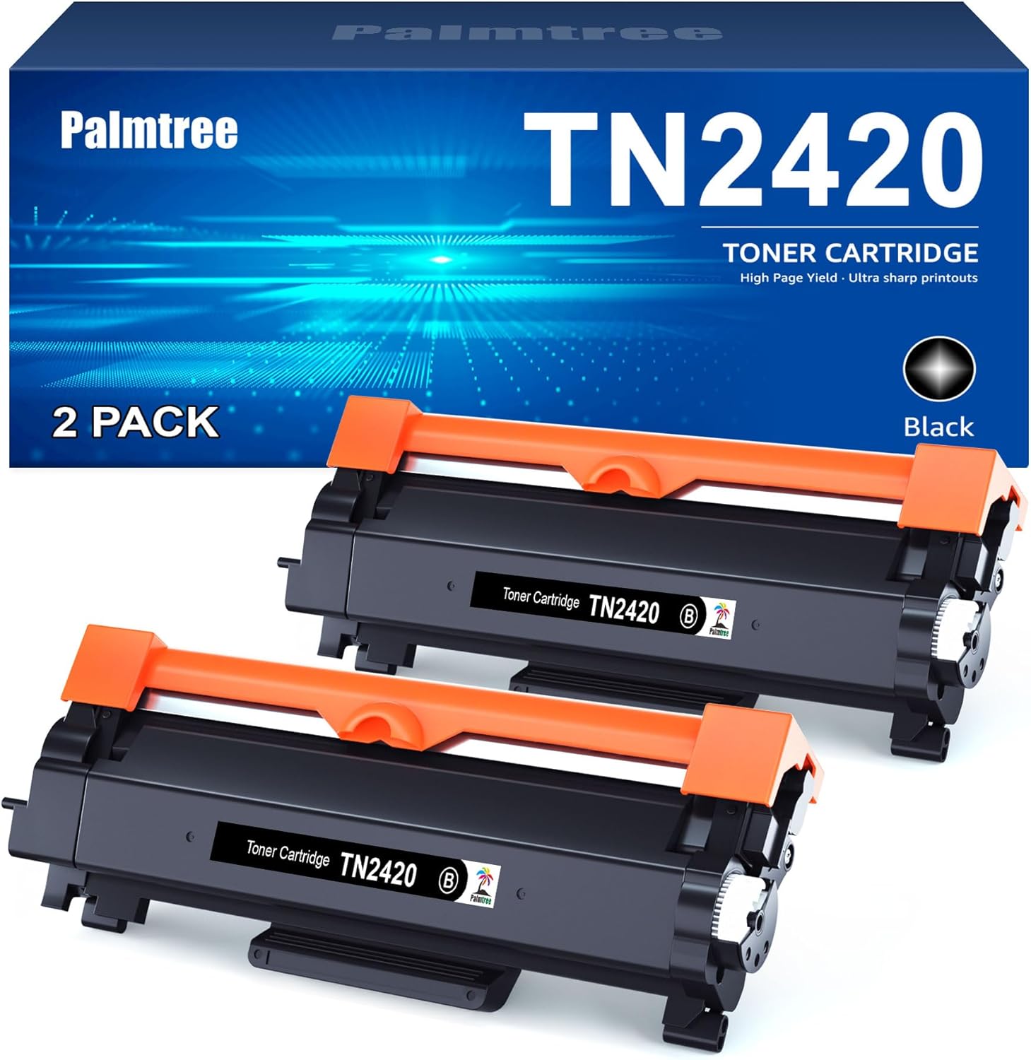 Palmtree TN2420 compatibile toner Brother (2 nero) per MFC, DCP e HL