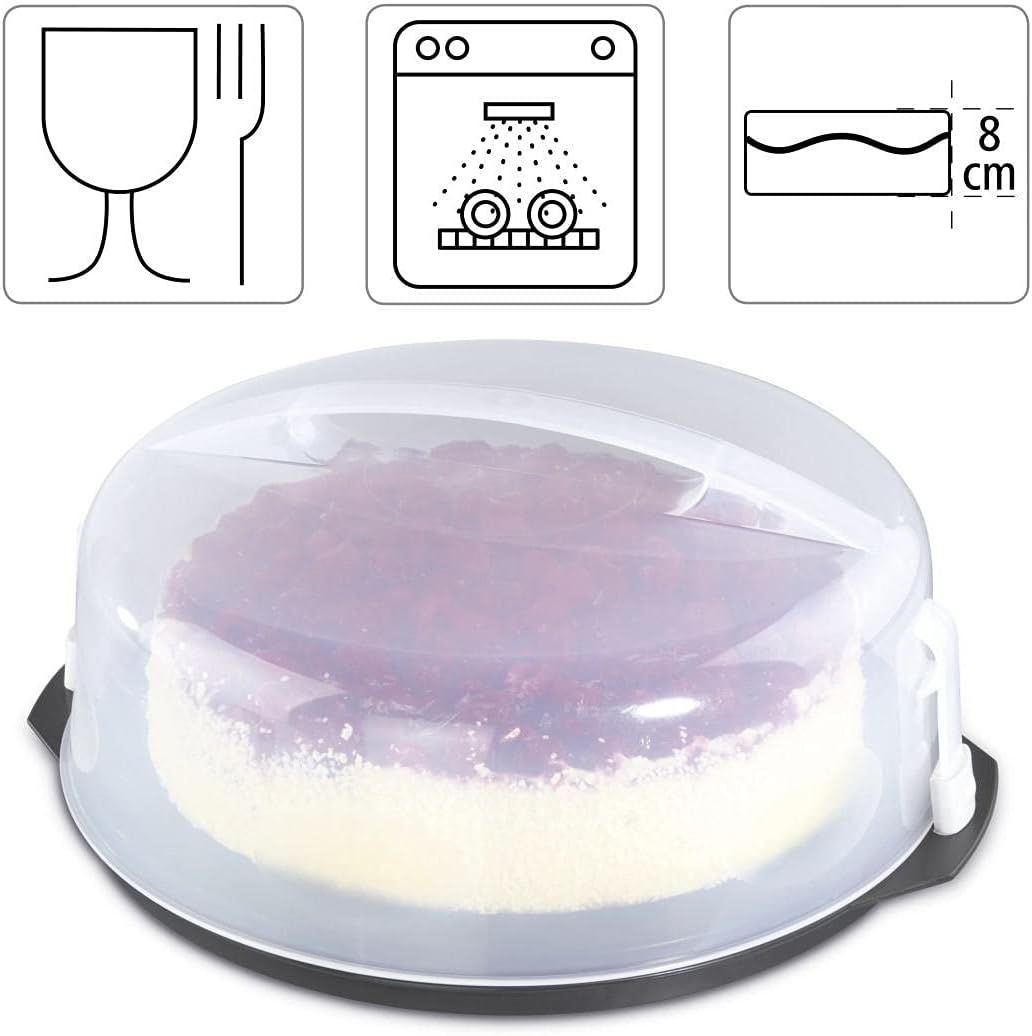 Thumbnail 1 de Xavax runde Kuchen-Transportbox mit Deckel – Kuchenbehälter mit 31,5 cm Durchmesser und Portionseinteilung