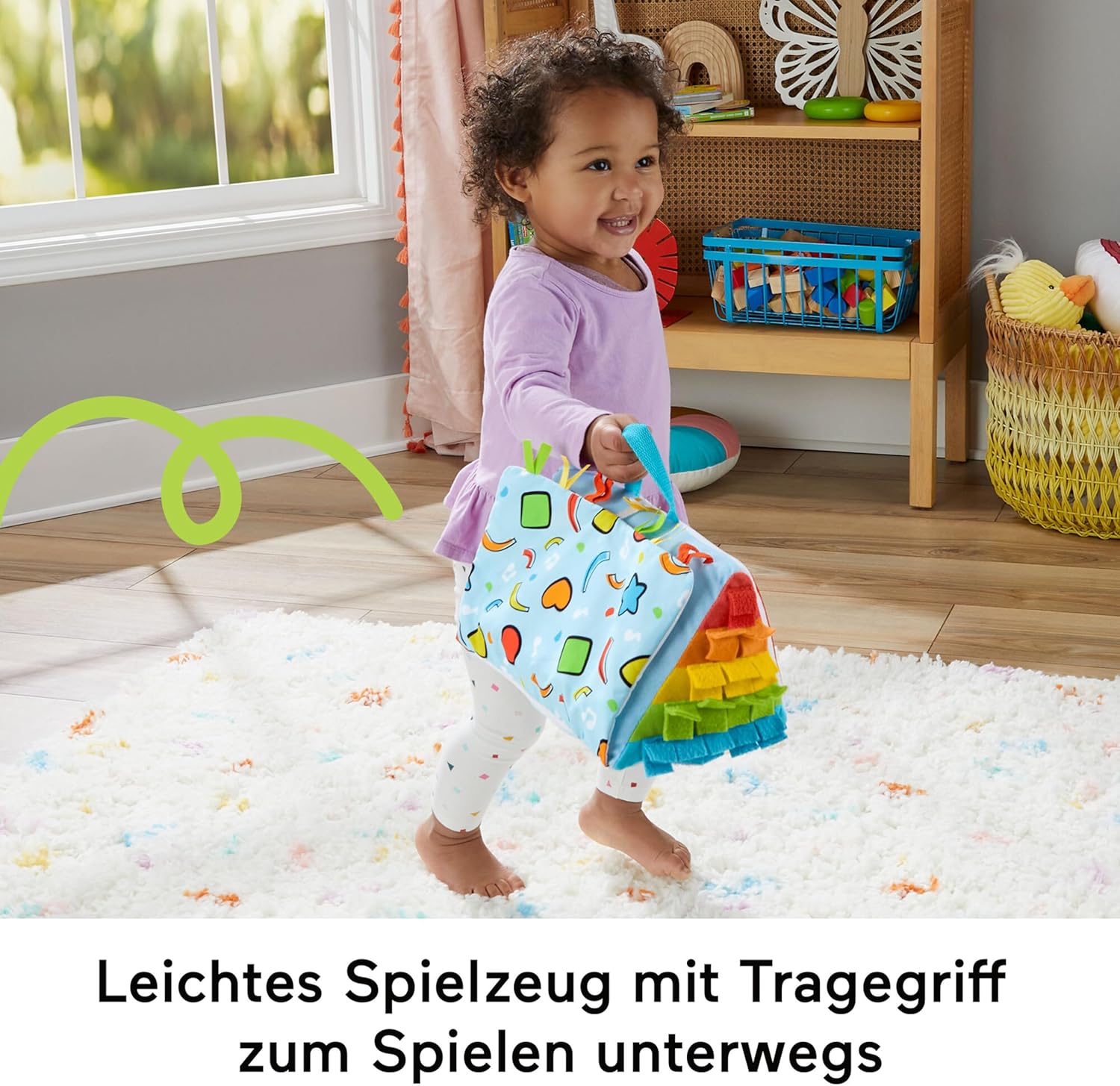Detalle de Fisher-Price Kick & Play Soft Piano – Weiches, tragbares Baby-Pianospielzeug mit mitwachsendem Design
