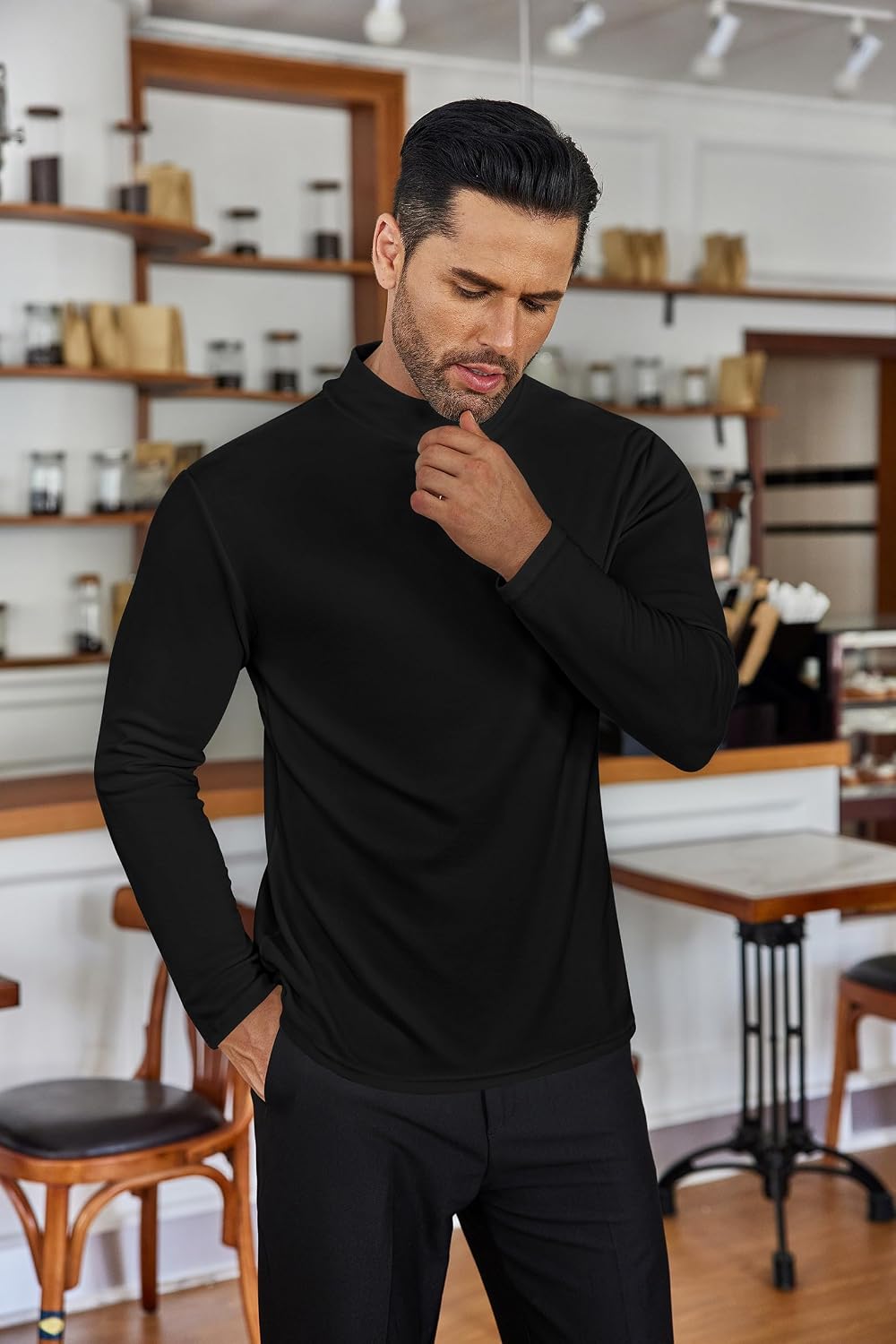 Detalle 2 de Ekouaer 2pcs Haut Thermique Homme – Maillot à manches longues en micropolaire (S-3XL)