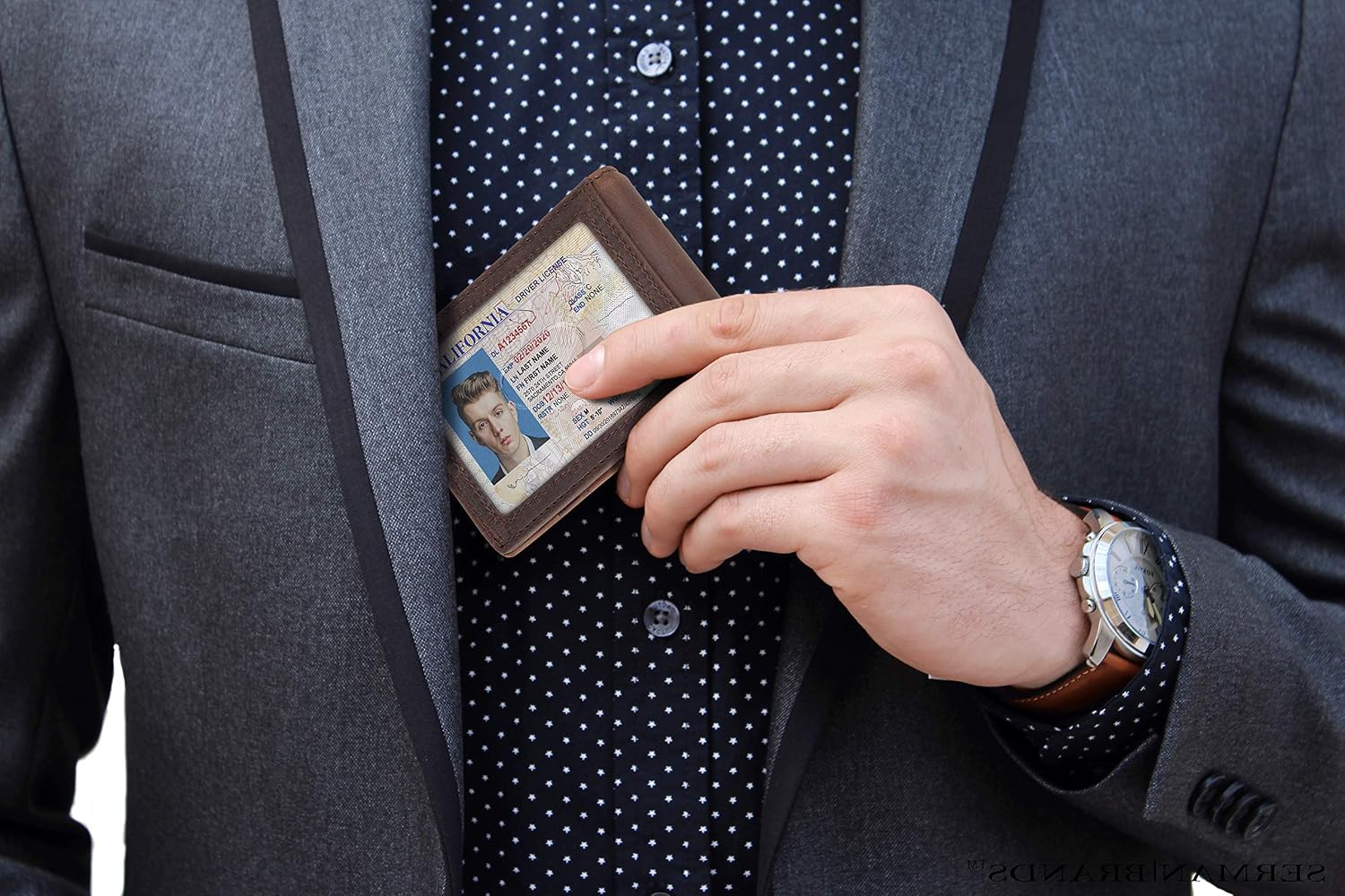 Detalle 2 de SERMAN BRANDS Slim RFID Bifold Wallet with Money Clip ๐ผ