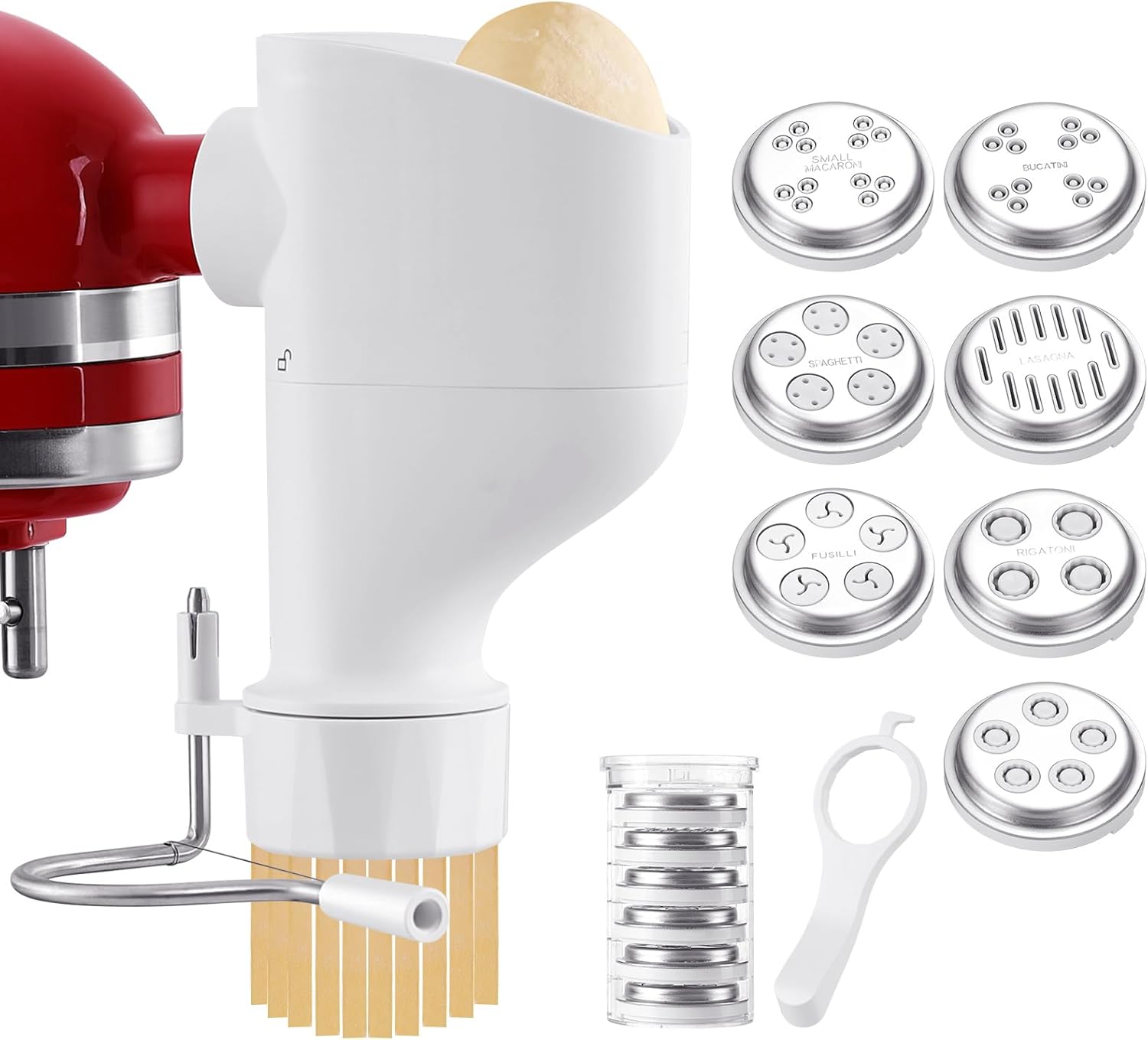 Detalle de Gdrtwwh Pasta Press Attachment for KitchenAid Stand Mixers, 7 Discs