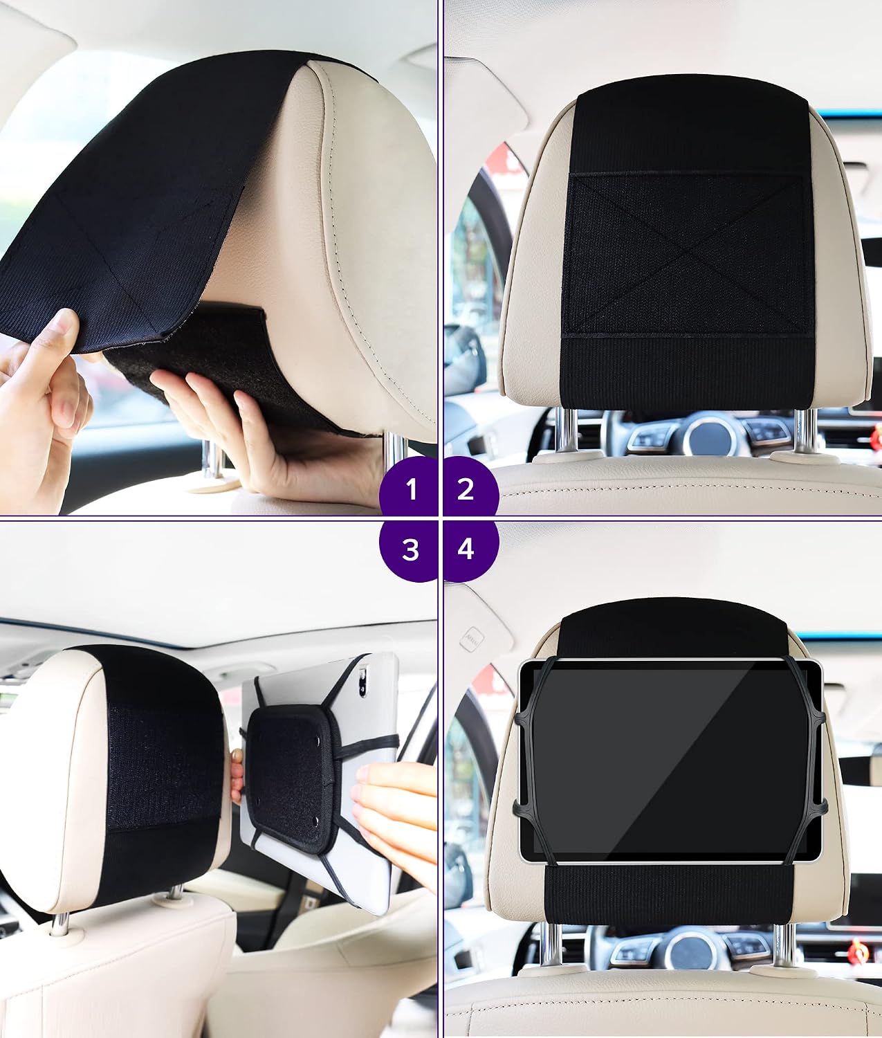 Detalle de WONNIE car headrest tablet mount 7 to 12.9in