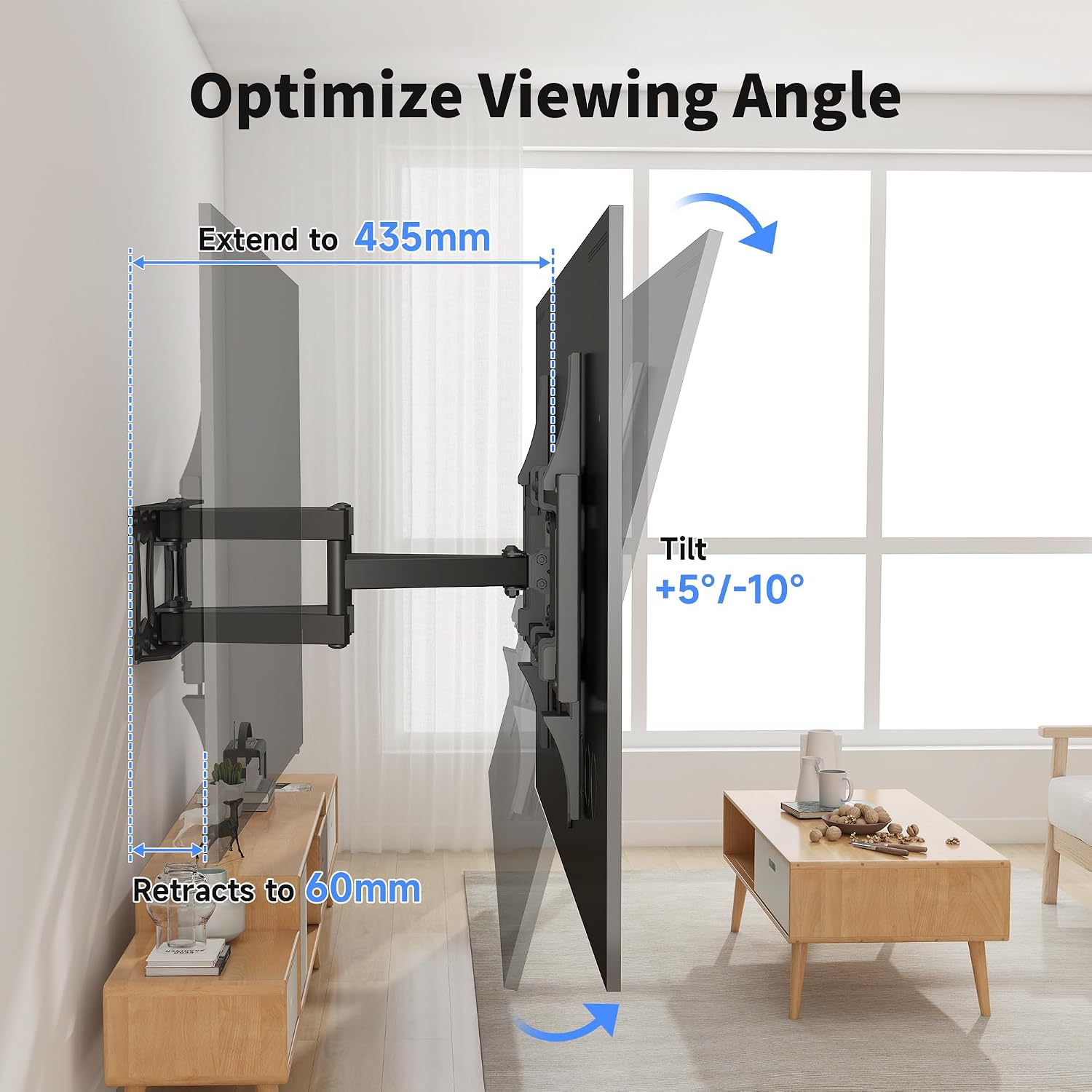 Thumbnail 3 de XINLEI Full Motion TV Wall Mount MA02A for 37–86" TVs up to 60kg