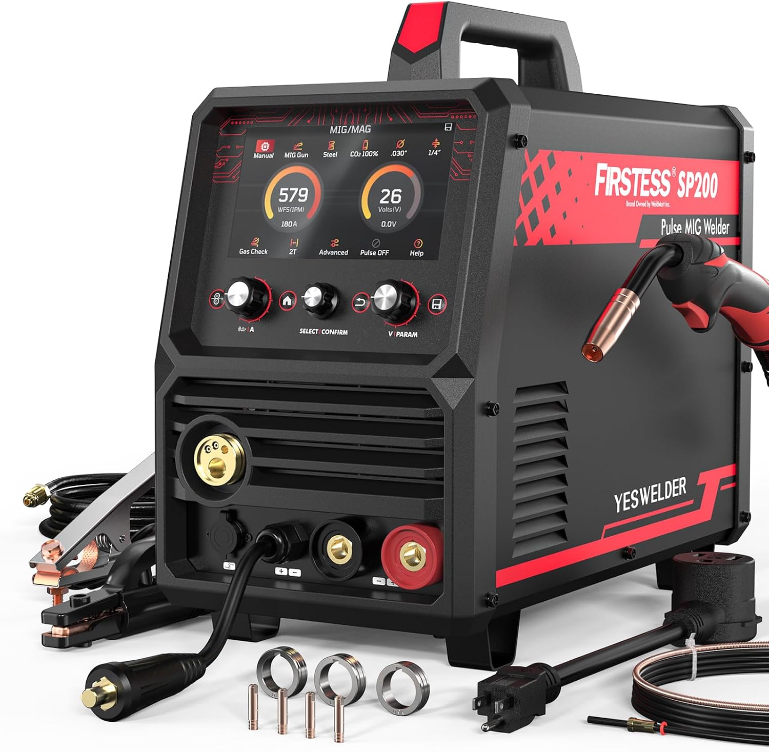 Detalle de YESWELDER Firstess SP200: 7-in-1 MIG Welder for Home, Auto & Fabrication