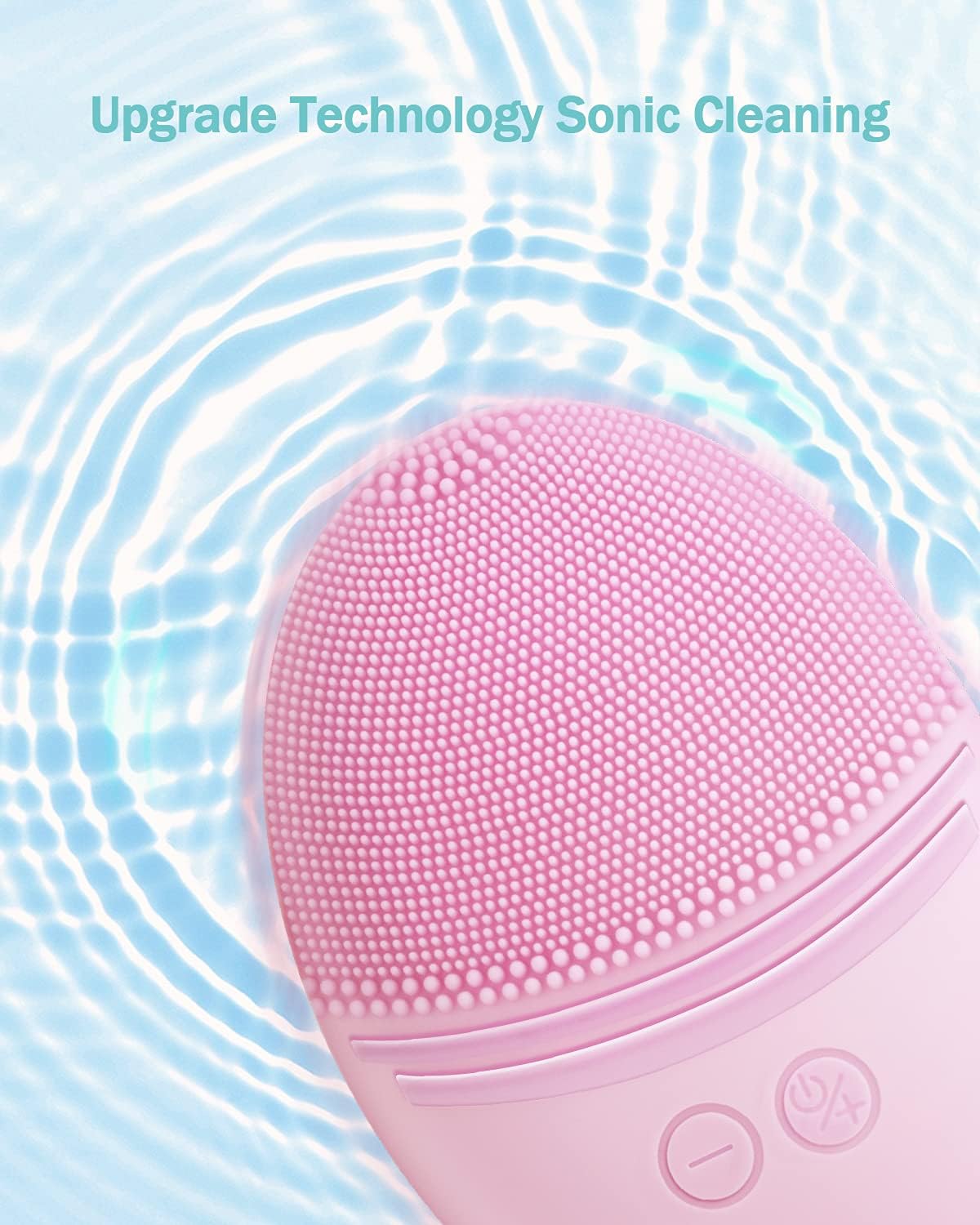 Thumbnail 1 de EZBASICS EB_0209 Silicone Sonic Facial Cleansing Brush, Pink, Waterproof