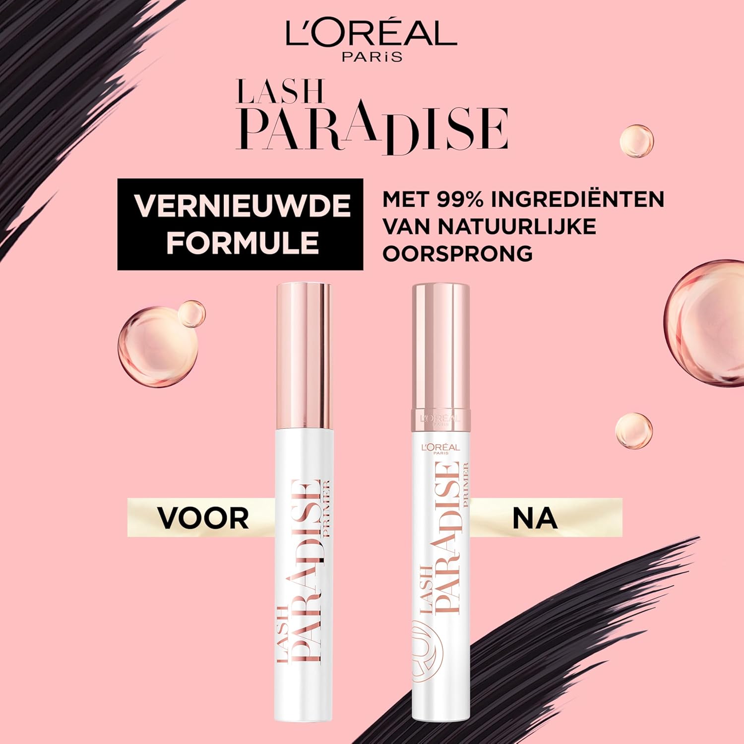 Detalle de L'Oréal Paris Makeup Primer Mascara Lash Paradise – Effetto volumizzante e allungante, formule nutrienti (7,2 ml)