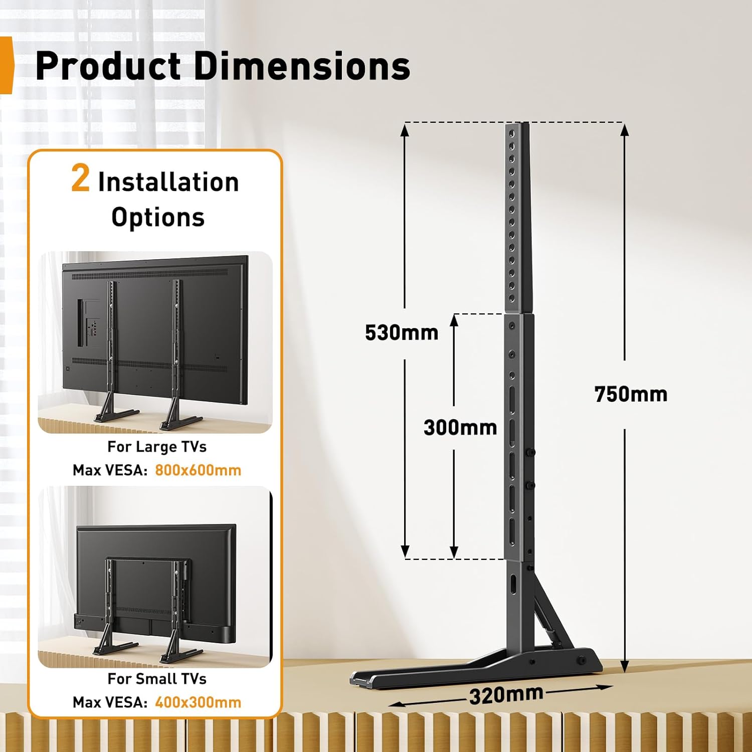 Thumbnail 4 de Perlegear Universal TV Stand for 22–70 inch TVs