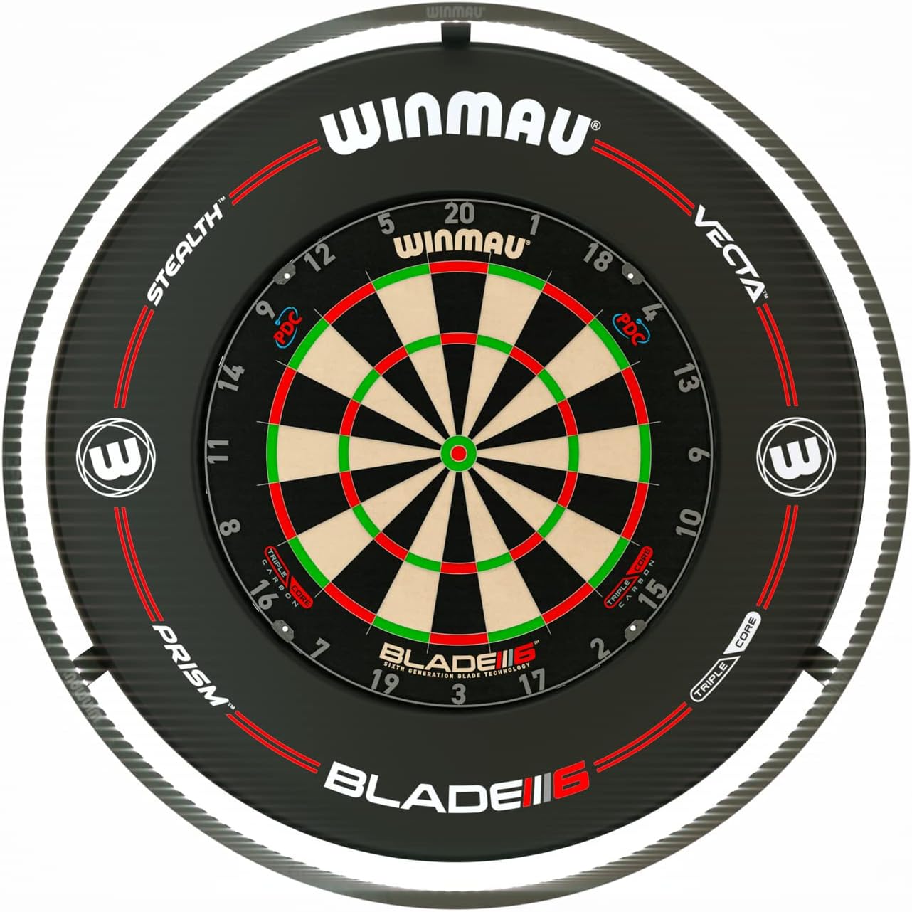 Detalle 2 de WINMAU Plasma Dartboard Light (Black or Ice): 360° Shadow-Free LED Ring for Dartboards