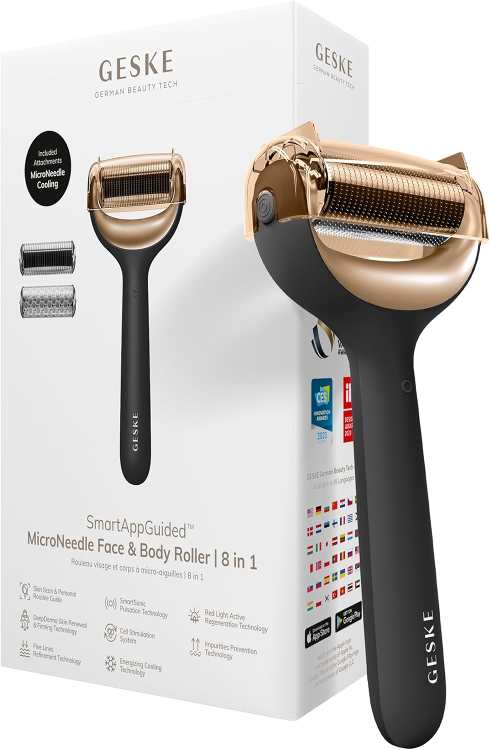 GESKE Roller viso e corpo microaghi 8‑in‑1