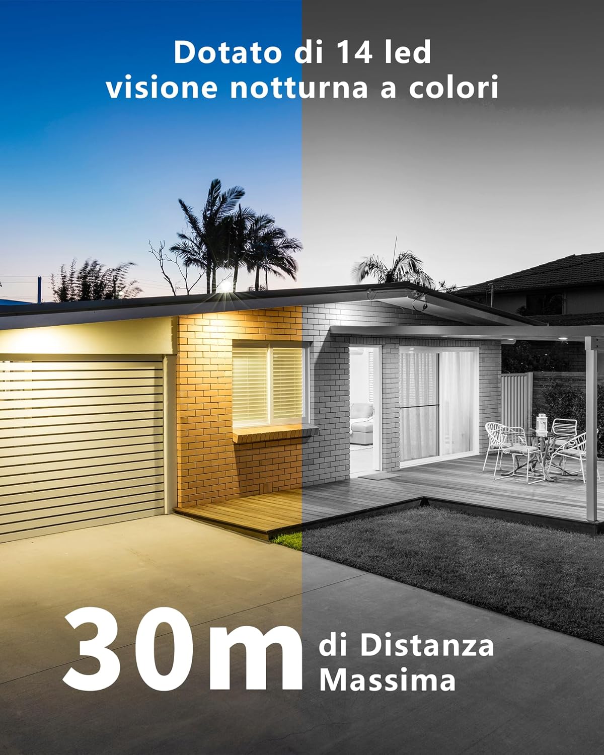 Thumbnail 3 de Reobiux Telecamera Wi‑Fi Esterno con Doppio Obiettivo PTZ 360° – 2.5K, Visione Notturna e Audio Bidirezionale