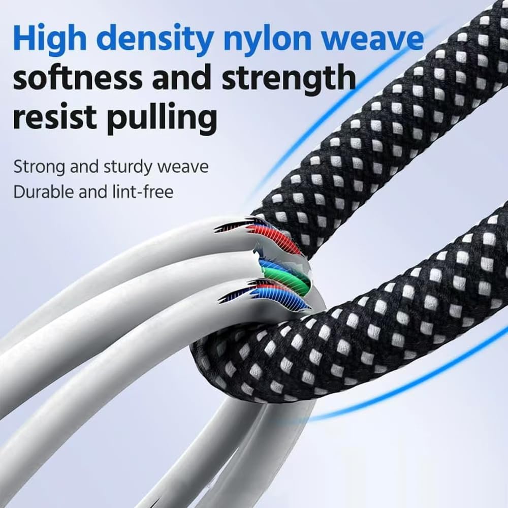 Thumbnail 2 de ECQUANQIU USB C Charger Cable (3 Pack / 3ft): USB-A to USB-C Nylon Braided, Reliable Daily Cables