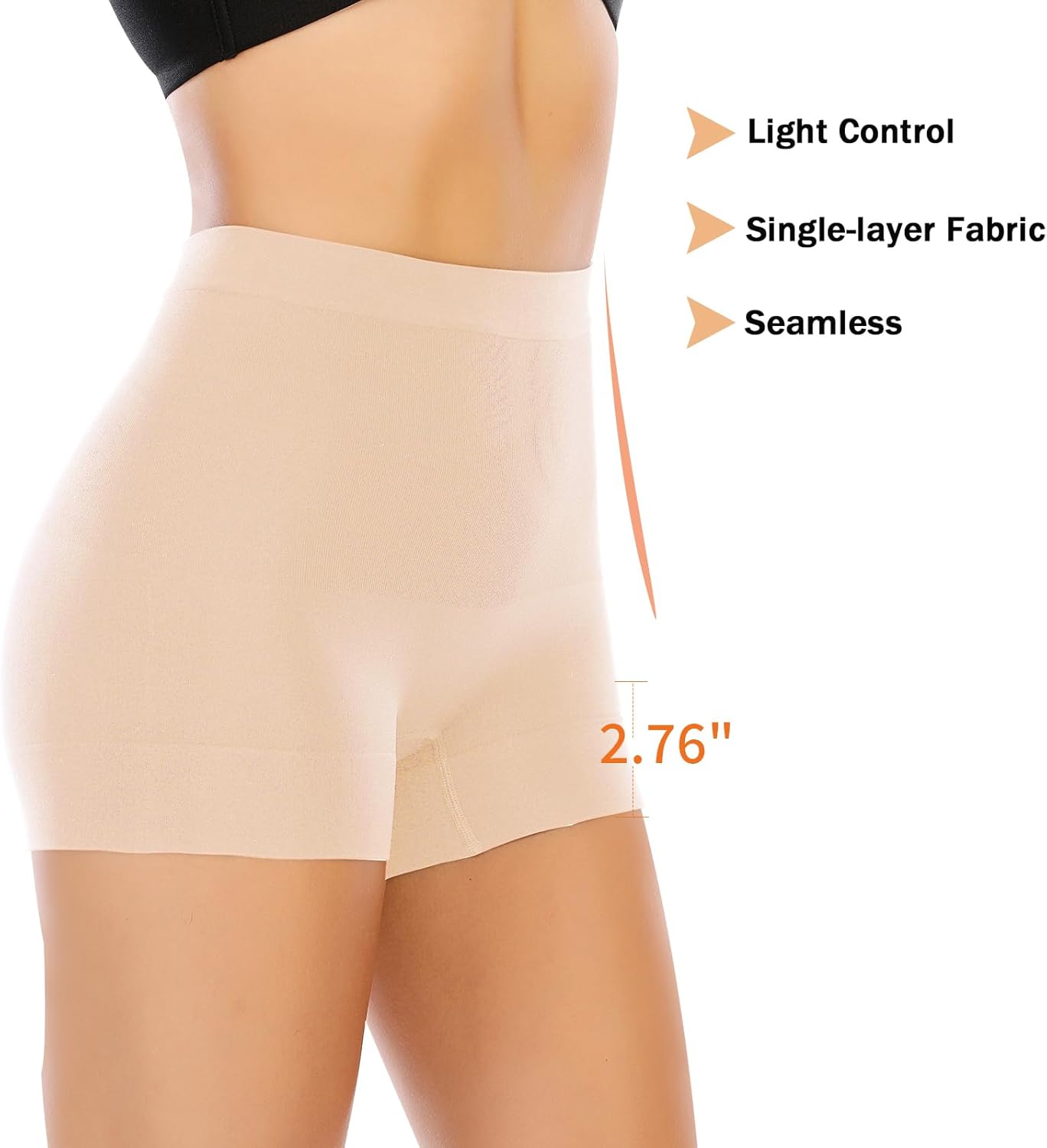 Detalle 2 de Womens Seamless Shaping Boyshorts: Light to Medium tummy control in a Comfortable, Tagless Slip Short