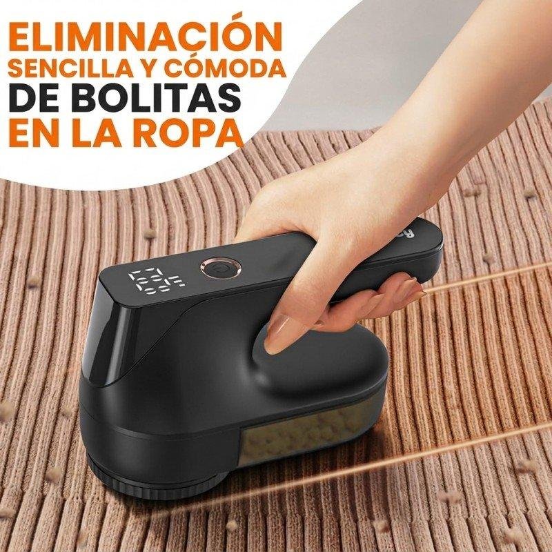 Detalle 2 de Quitapelusas Eléctrico Ziitty MP1 Negro con Pantalla LCD y Carga Type-C