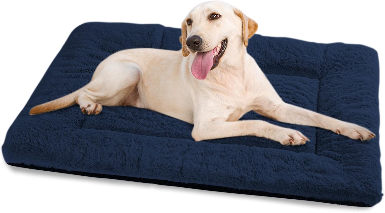 Detalle de Baodan Large Washable Dog Bed (90 x 60 cm) – Plush Navy cushion mat