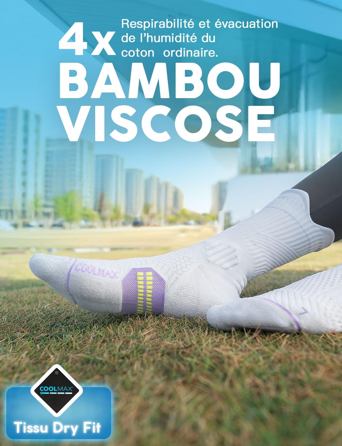Detalle de Juclise chaussettes bambou Coolmax, 15-20 mmHg