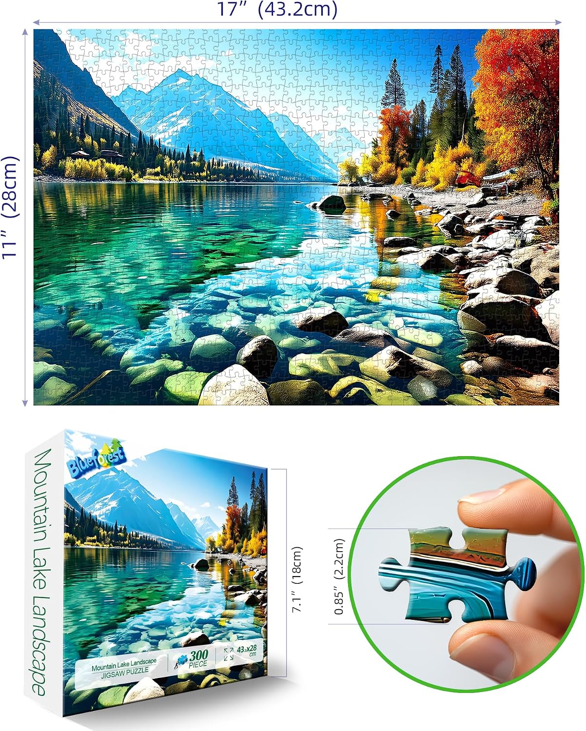 Detalle 2 de Blueforest 300-Piece Mountain Landscape Puzzle
