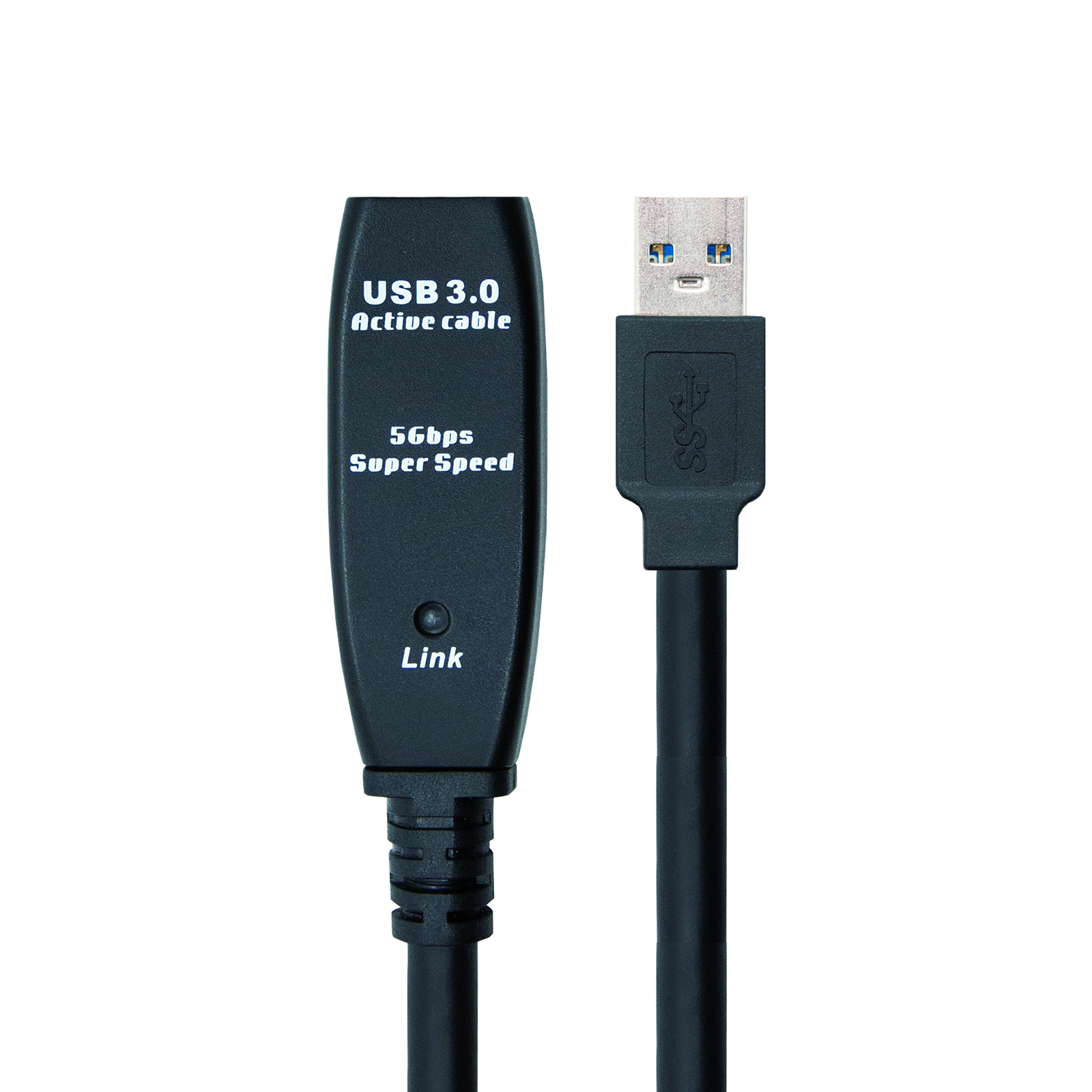 Detalle 1 de Nanocable Prolongador Amplificado USB 3.0 A/M-A/H 5m Negro