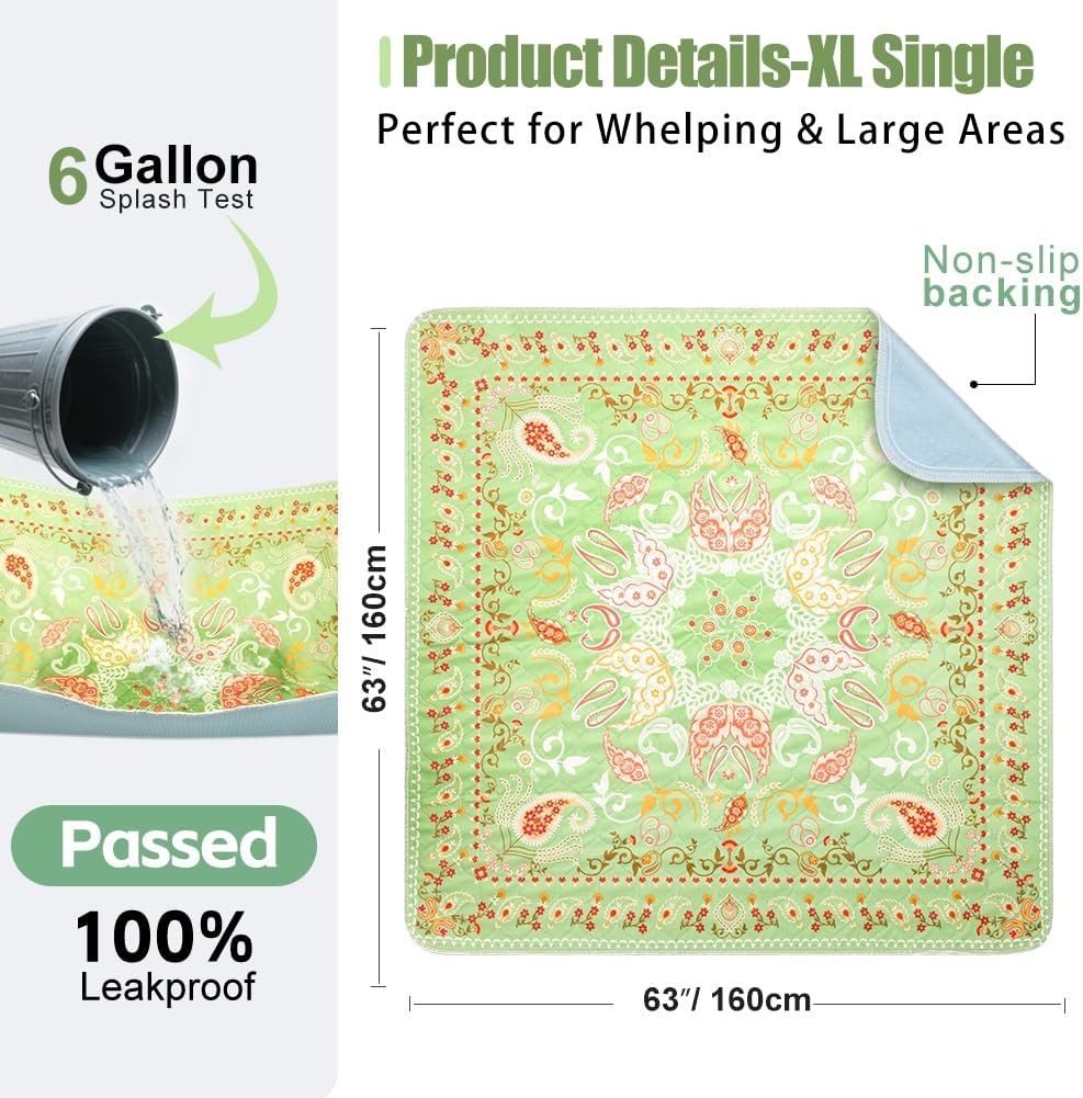 Thumbnail 1 de Deamoser Extra Large Washable Dog Pad 160x160cm – XL Reusable Whelping Mat and Floor Protector