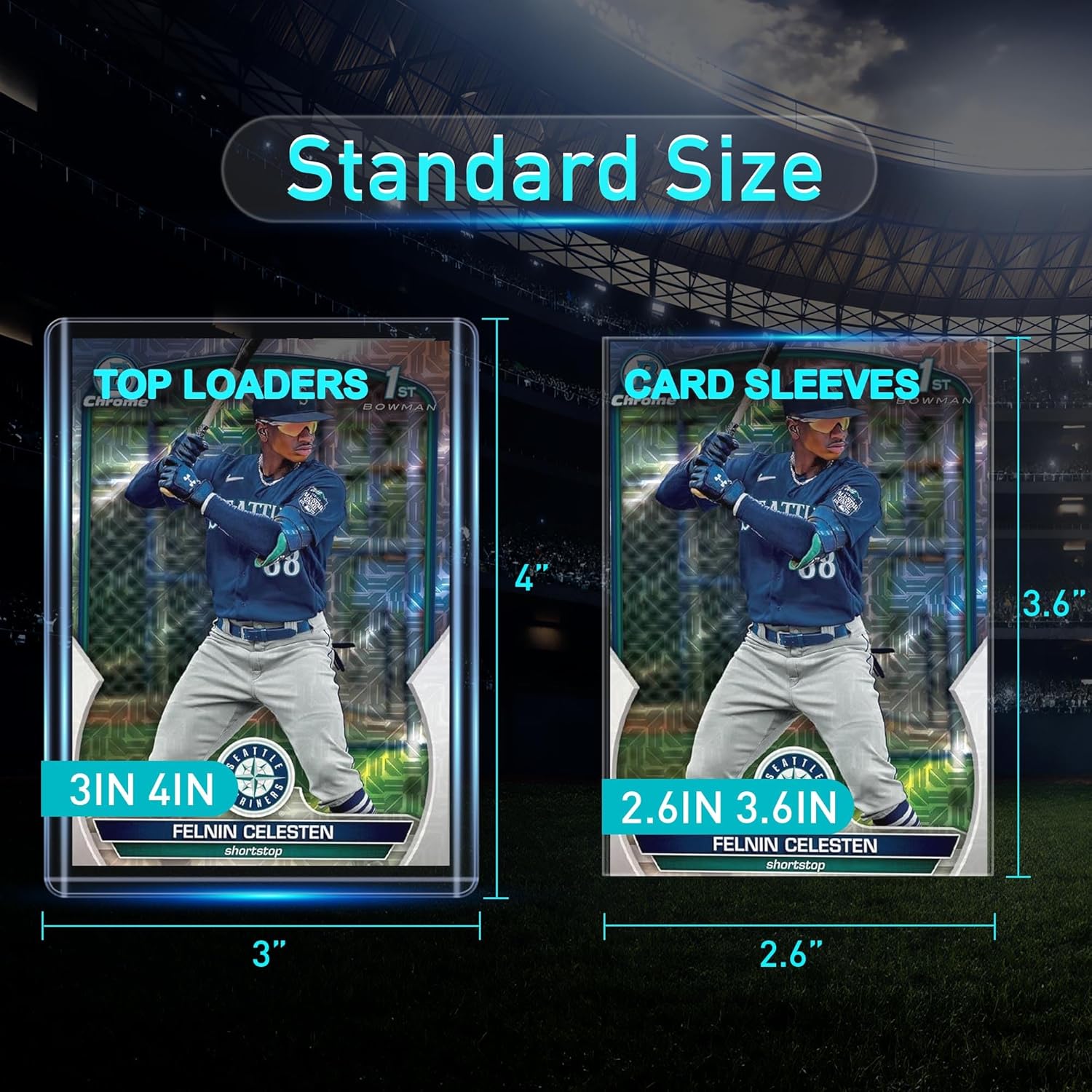 Thumbnail 4 de 200 Card Sleeves 3x4 Hard Top Loaders