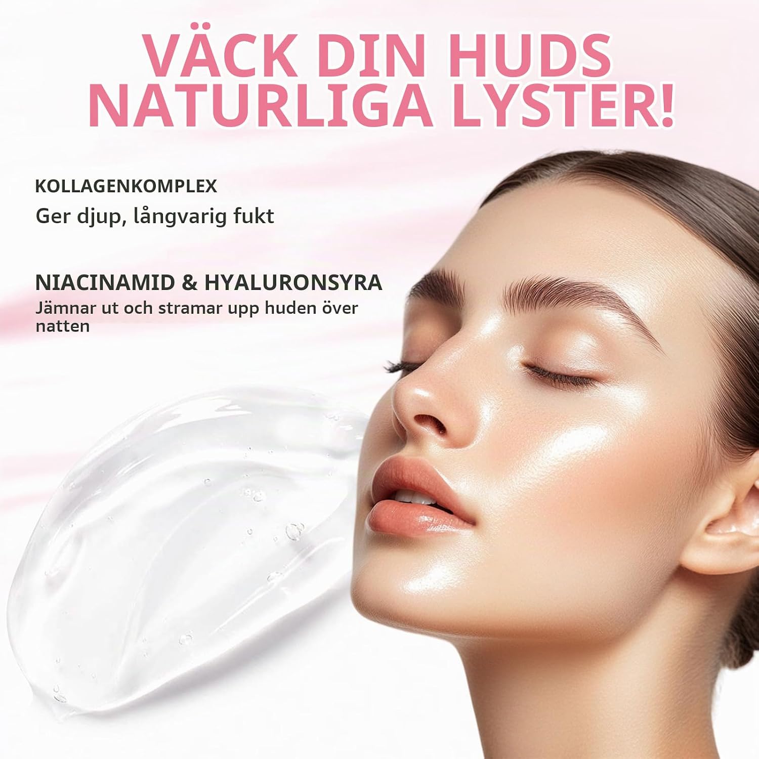 Detalle de RoongDuuDll kollagen-nattmask, avdragbar gelmask med gelépenslar, 2 x 75 ml