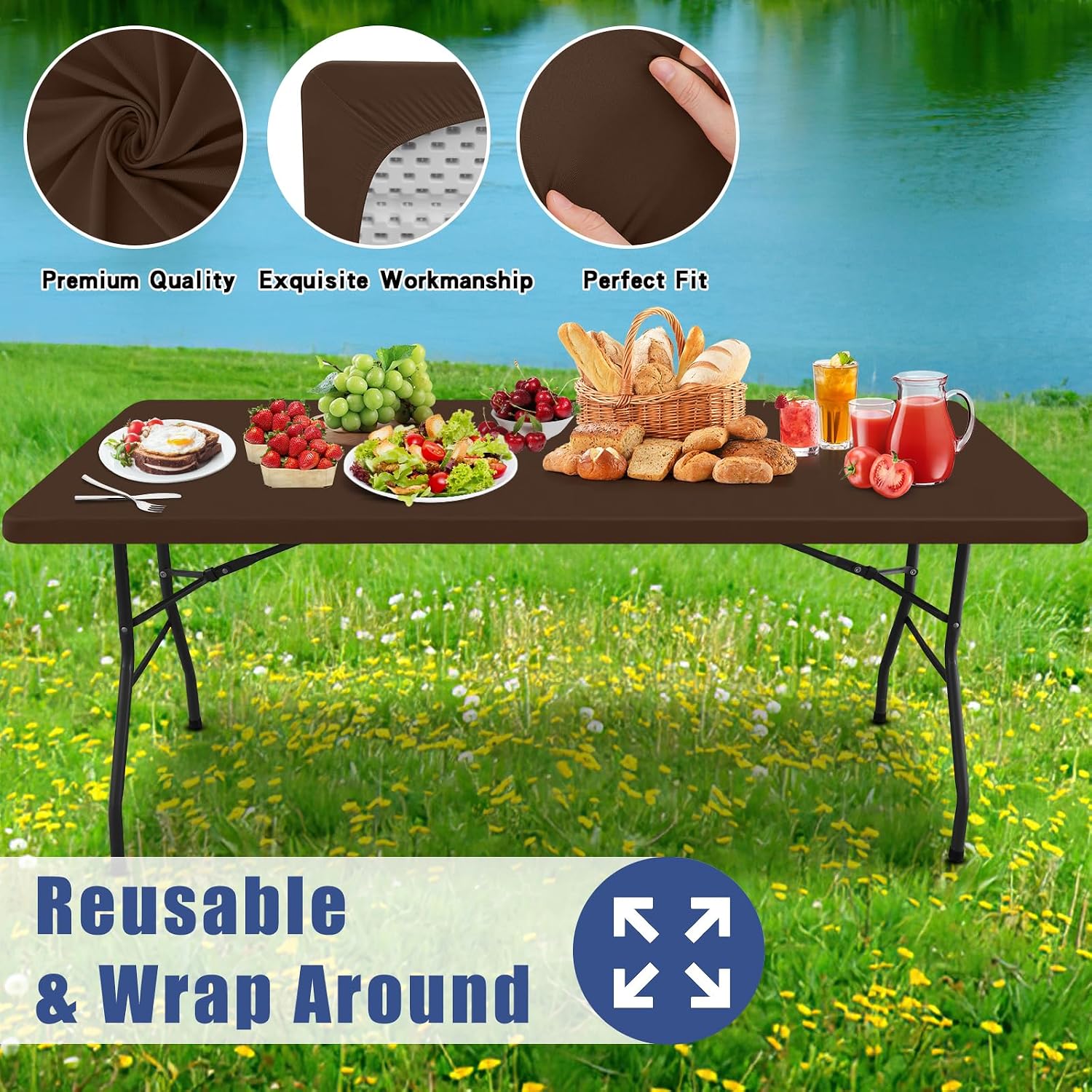 Detalle de Moosfor Fitted Tablecloth 6FT