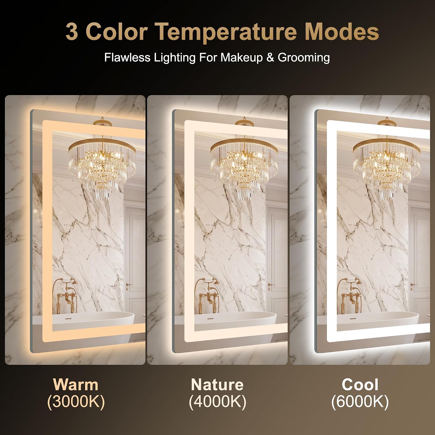 Detalle de LED Bathroom Vanity Mirror, 36" x 24