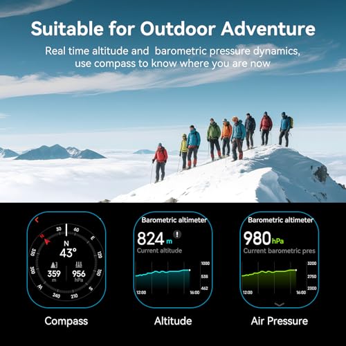 Detalle de uaue Montre Connectée Homme GPS 2,06AMOLED – 178+ sports, 5ATM Étanche, Bluetooth