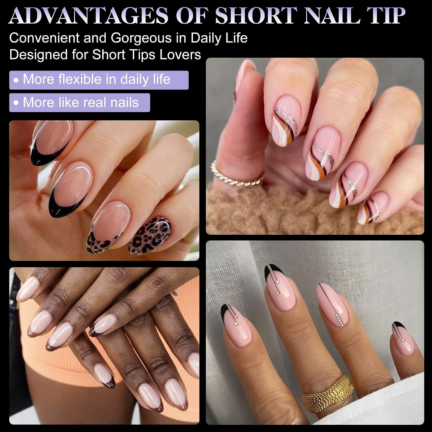Detalle 2 de Gelike ec Mandel Nagel Tips 240 Stk 💅