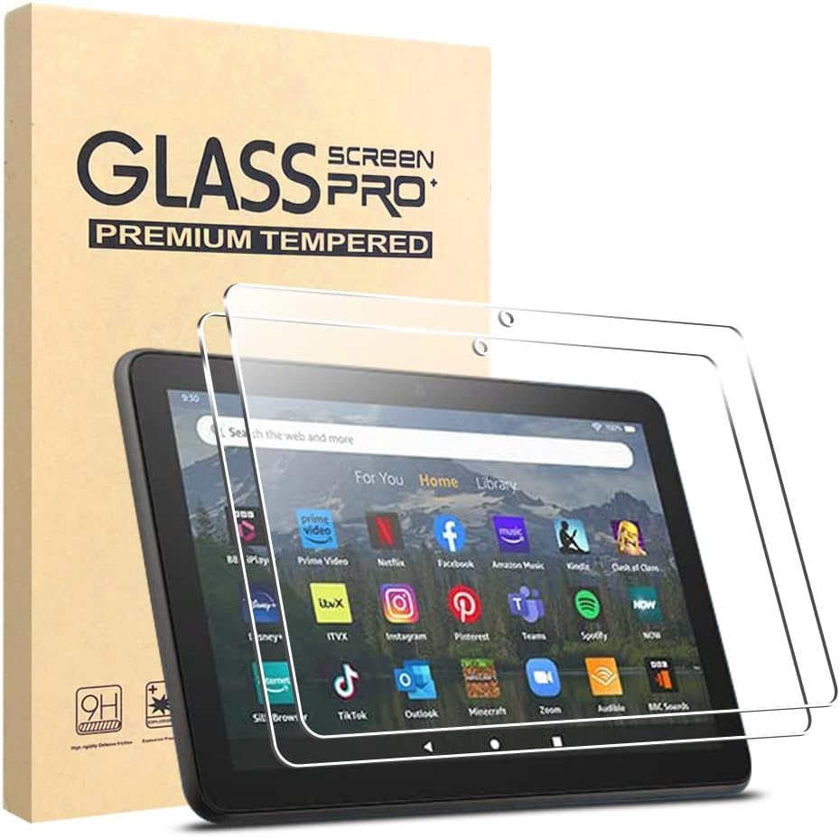 Detalle de KLWAINM Displayschutzfolie 2 Stück für 8 Zoll Tablet – gehärtetes Glas 9H, 2,5D HD, Anti-Kratzen, Bläschenfrei