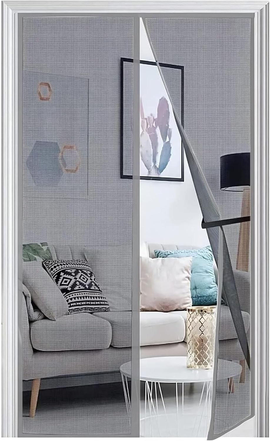 Detalle de Panngu Moustiquaire Porte 115x200cm — Moustiquaire Magnétique pour Porte Fenêtre, Installation Rapide et Sans Perçage
