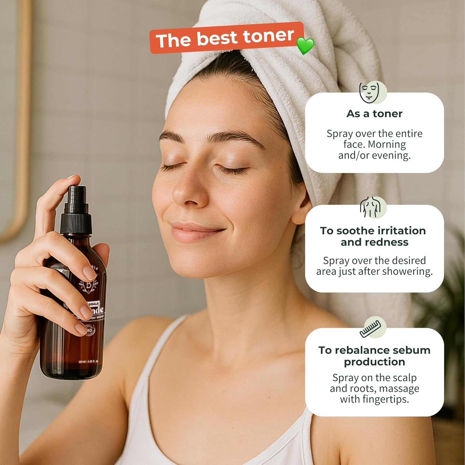 Thumbnail 5 de BIONOBLE Organic Lavender Water for Skin – 100ml Glass Spray