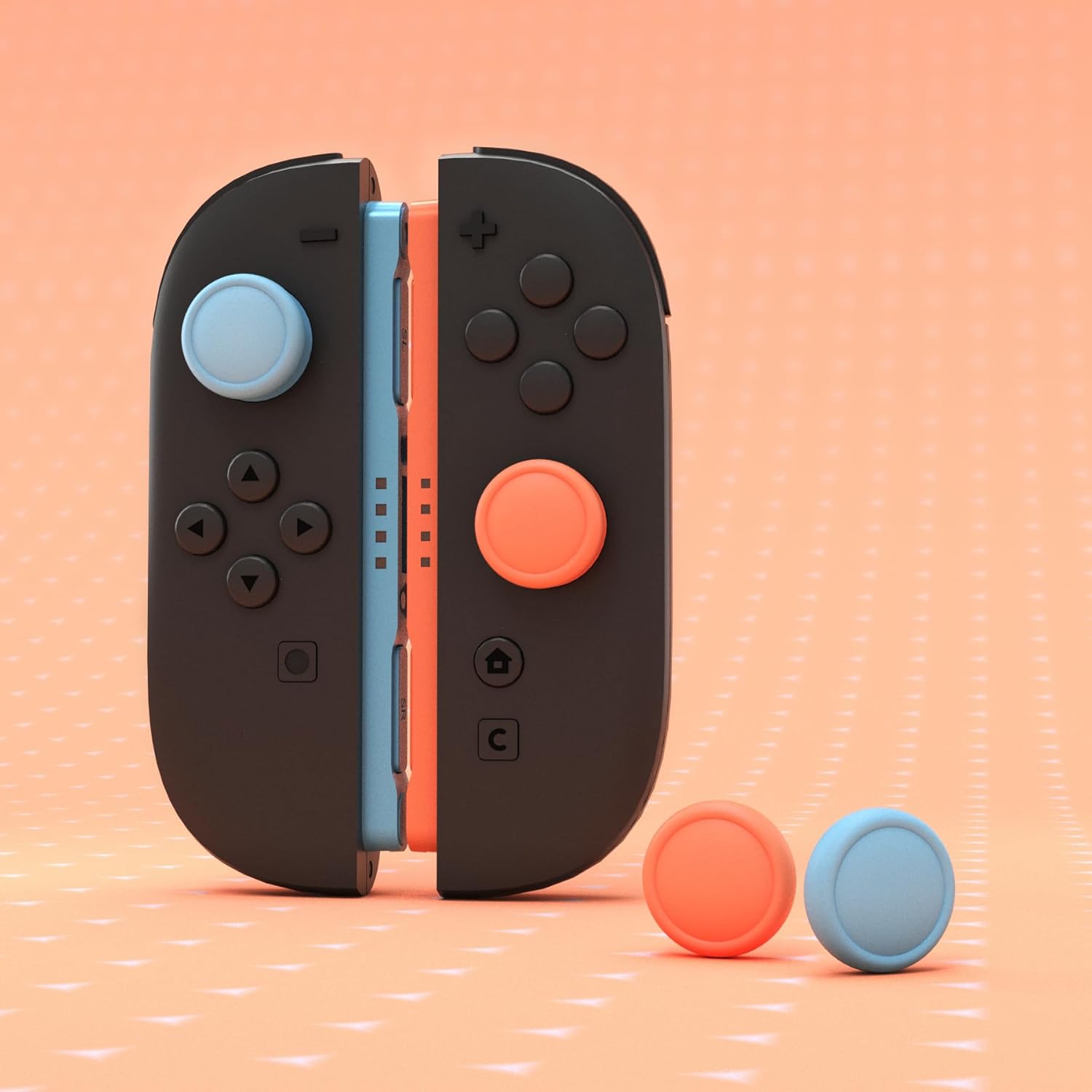 Thumbnail 1 de PlayVital Thumb Grips for Nintendo Switch 2 – 4-Pack Silicone Joystick Caps (Blue & Orange)