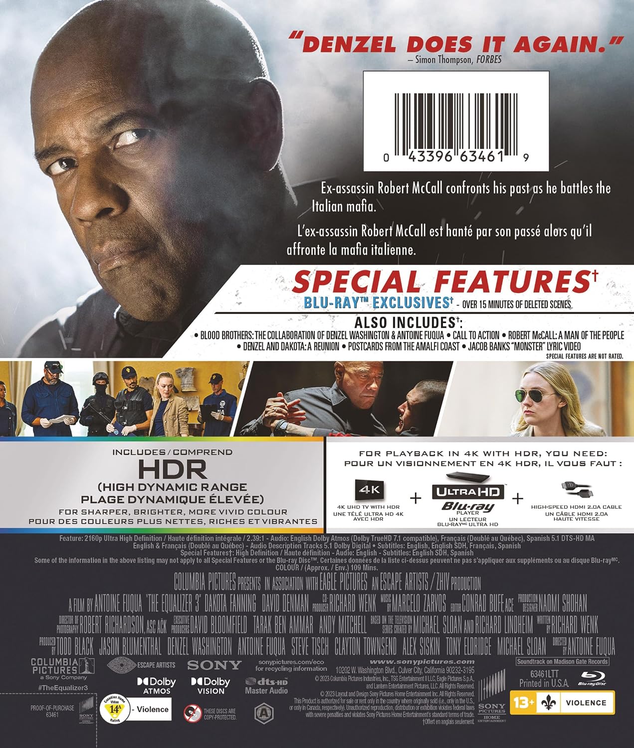 Thumbnail 1 de The Equalizer 3 Bilingual UHD/BD Combo + Digital [Blu-ray]