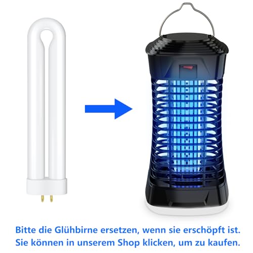 Detalle 2 de Loowoko Mückenlampe 4200V – effektiver, chemiefreier Insektenvernichter für Innen & Überdachte Außenbereiche