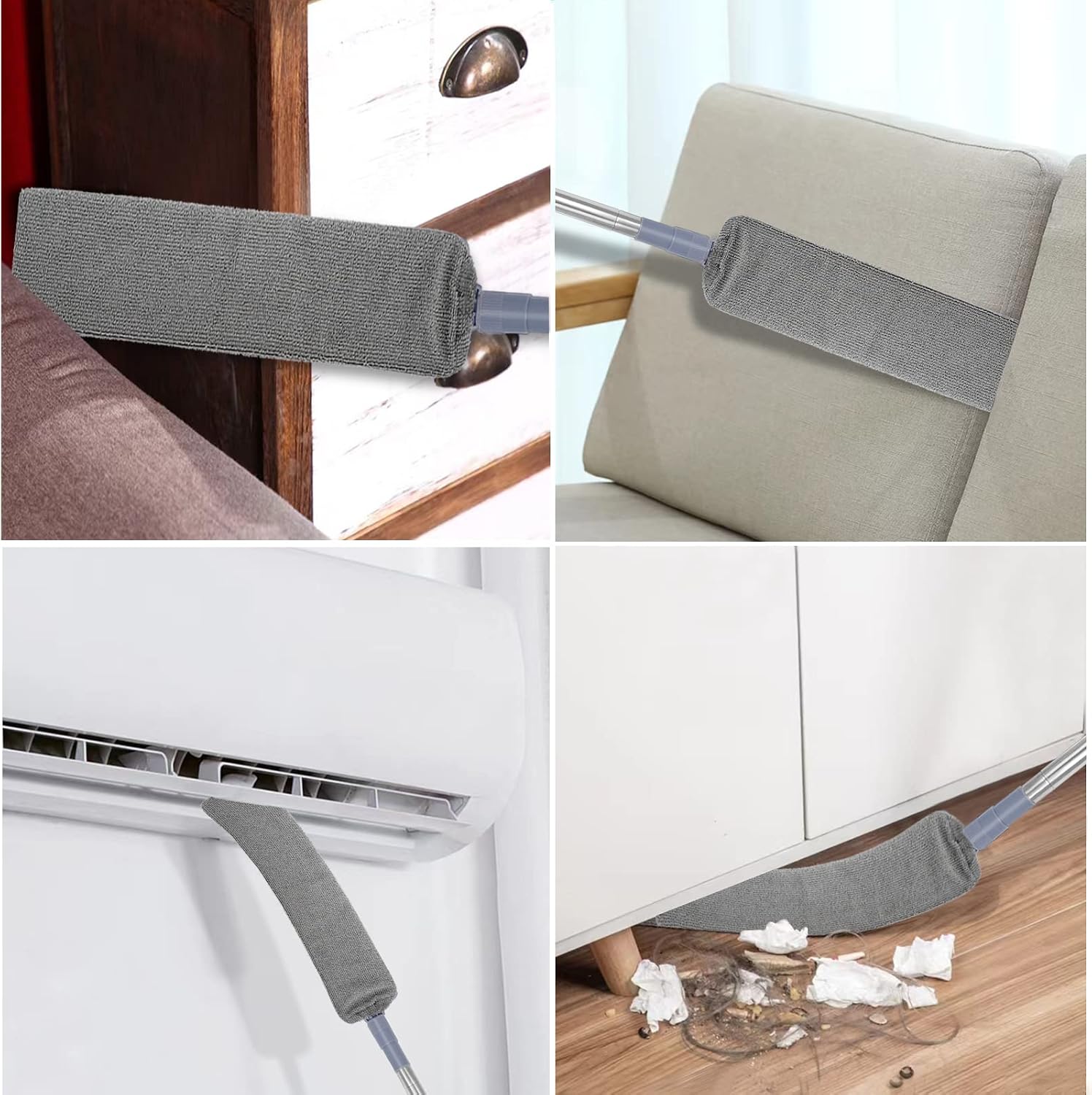 Detalle 2 de Gigmeta spazzolino telescopico per polvere con microfibra e manico in acciaio inox
