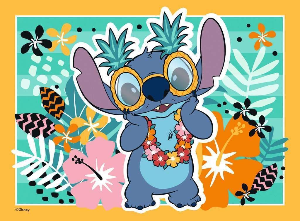 Detalle de Kinderpuzzle 4x35 Teile – Disney Stitch | Speedy Puzzle von Ravensburger