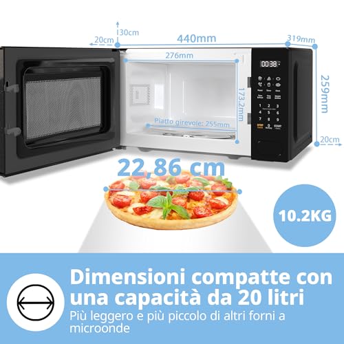 Thumbnail 7 de COMFEE' CM-E202CC(BK) Microonde Digitale 700 W, 20 L – Compatto e Versatile