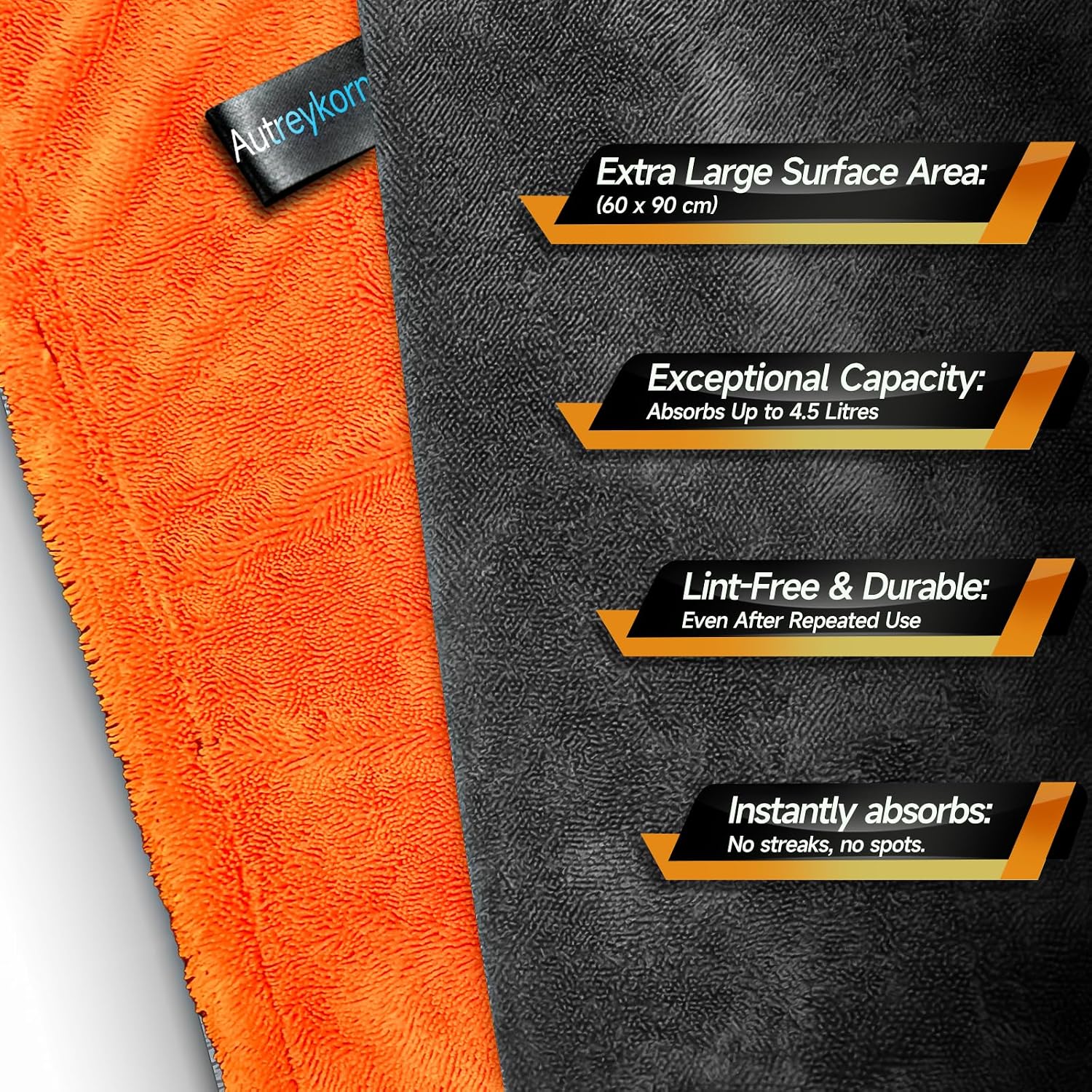 Detalle 2 de Autreykorn Panno Microfibra Auto XXL (90x60 cm) – 1400 GSM, asciugatura rapida e senza striature