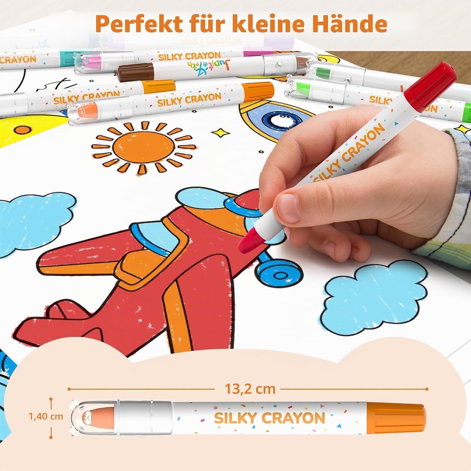 Thumbnail 2 de JUPITEARTH Wachsmalstifte für Kleinkinder – 24 leuchtende Farben, Drehbar, abwaschbar