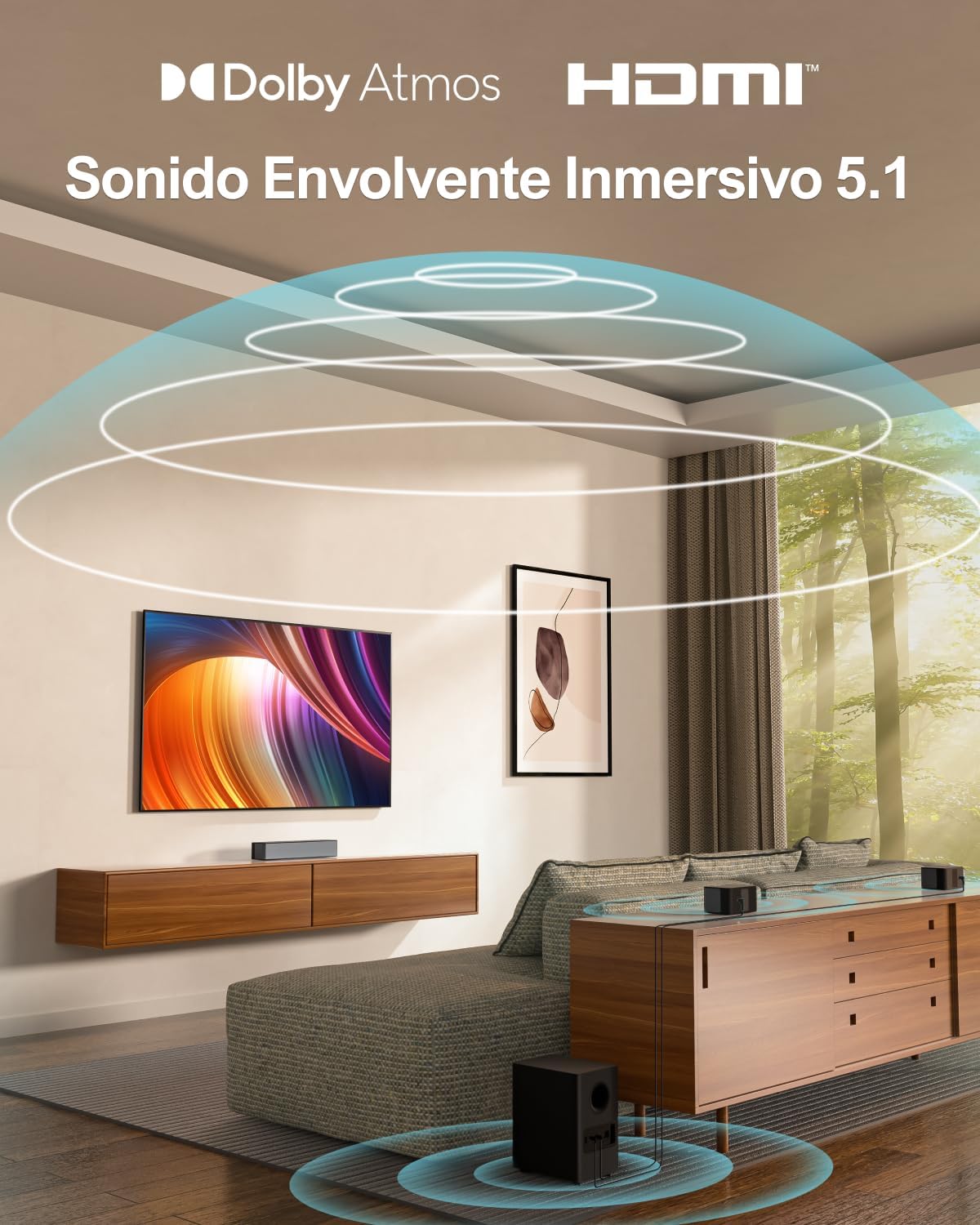 Detalle 2 de Ultimea Poseidon D60 barra de sonido 5.1 Atmos