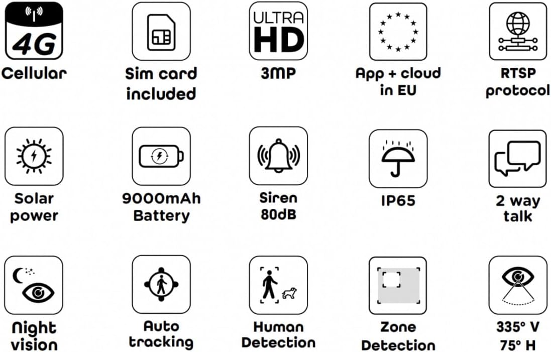 Thumbnail 2 de DiO Caméra rotative d’extérieur sur Batterie sans Fil 4G avec Panneau Solaire