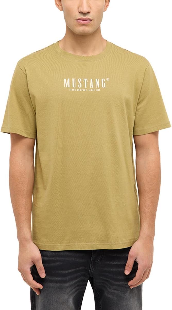 Detalle de MUSTANG Herren Style Austin T-Shirt (1er Pack) – Bio-Baumwolle, Runde Ausschnitt