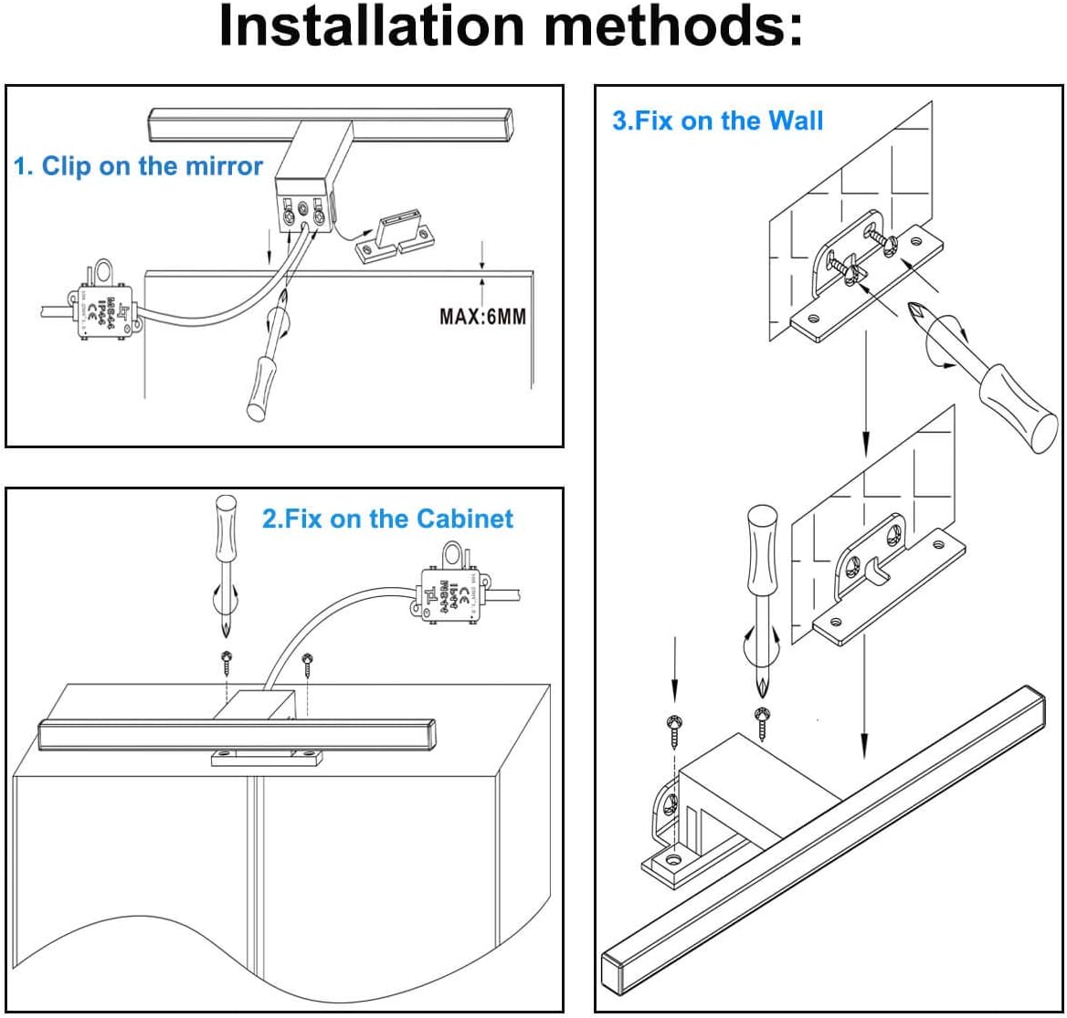 Thumbnail 4 de Azhien Lampada da specchio LED 5W 30 cm IP44 4000K 400 lm per bagno, bianco neutro