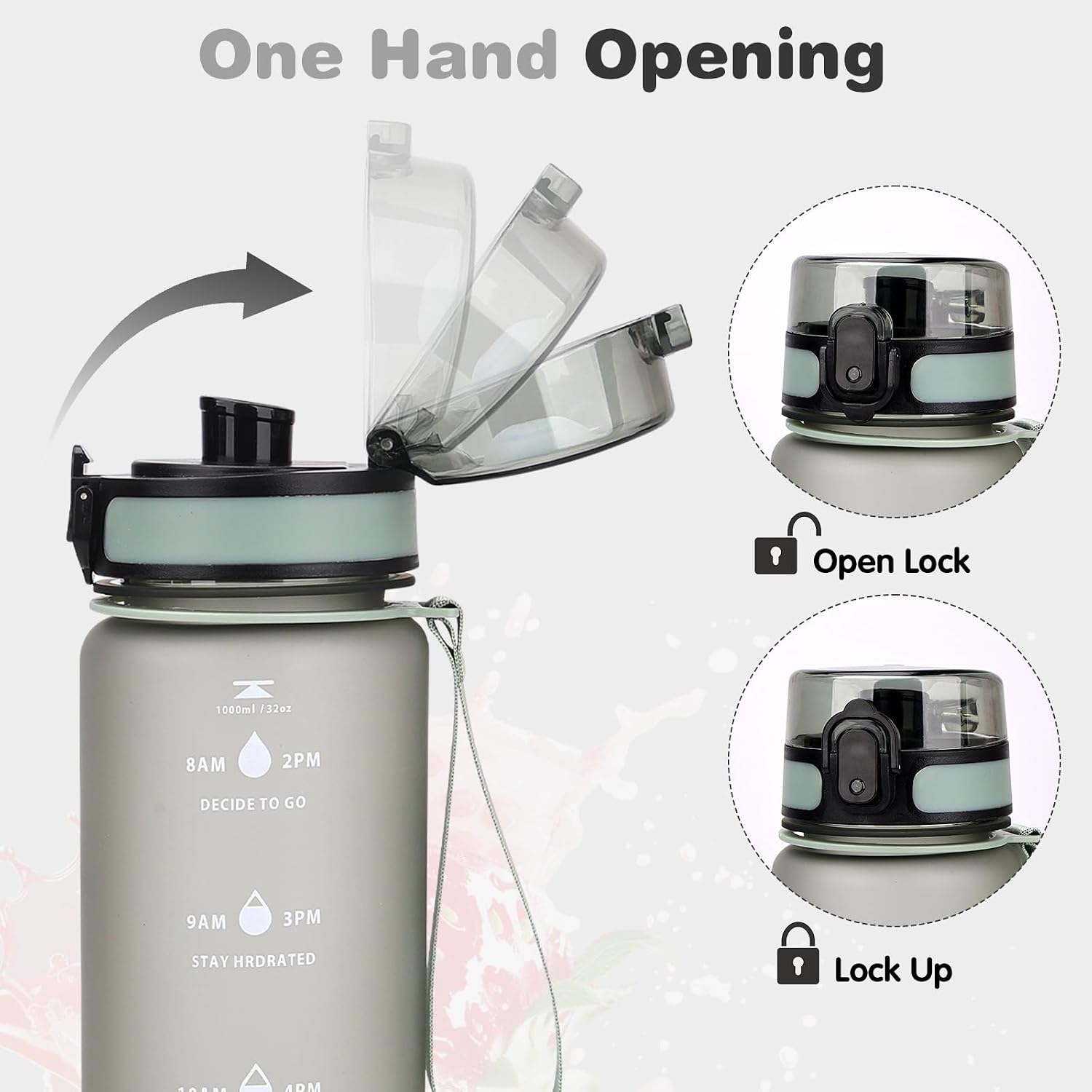 Thumbnail 4 de Gobravio Water Bottle 1L BPA Free