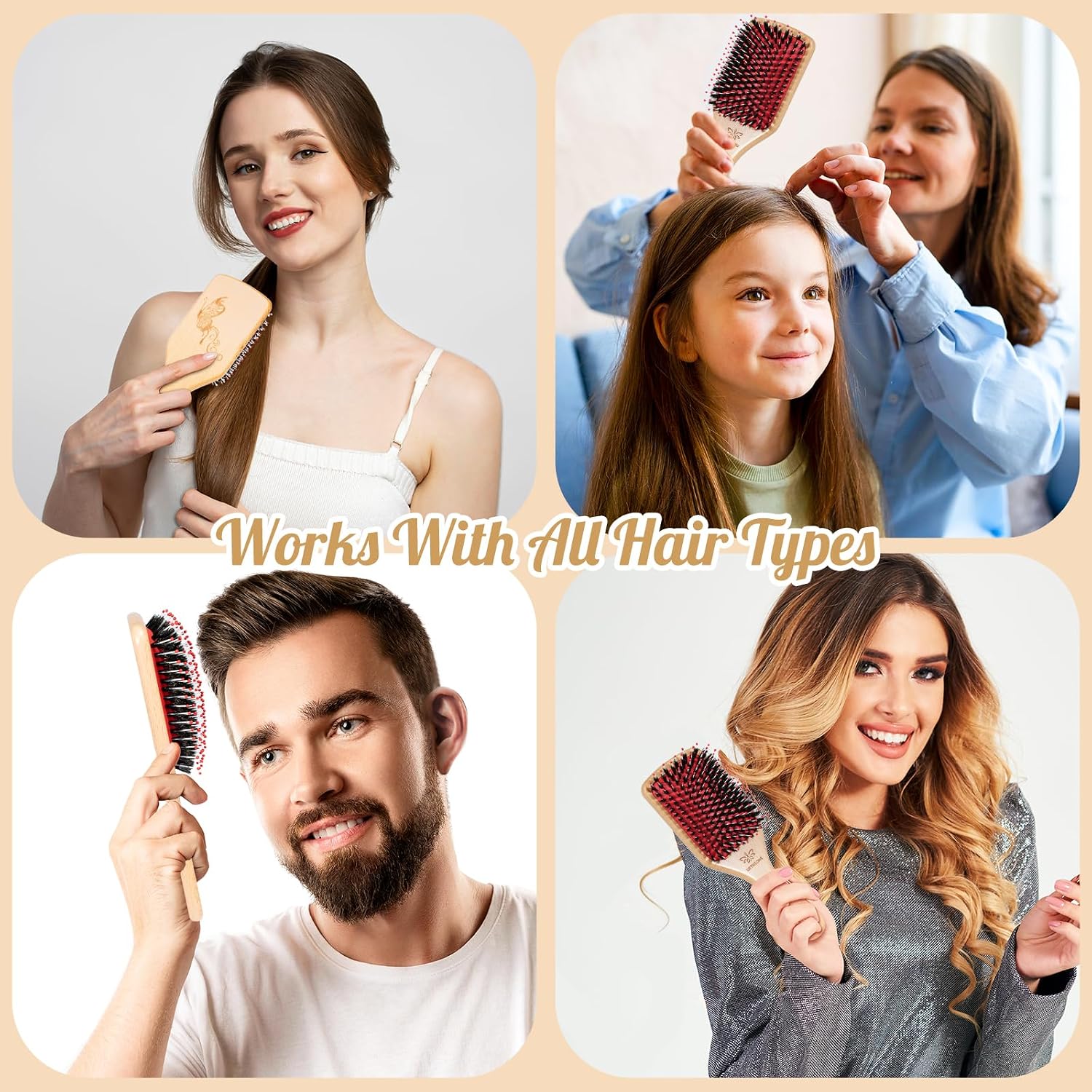Detalle 2 de URTHEONE Hair Brush Set with Boar Bristles