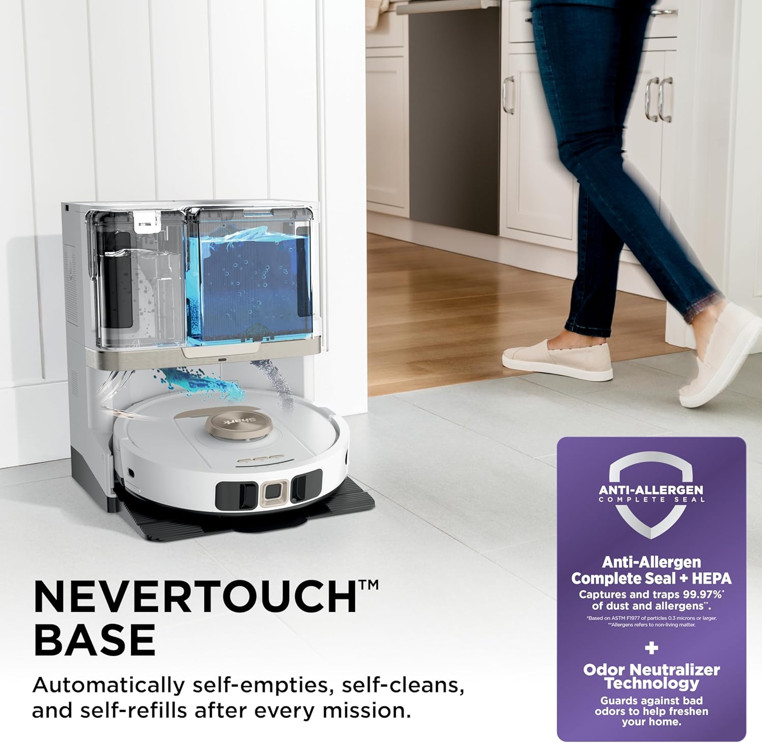 Thumbnail 4 de Shark Stratos RV2720ZE 2-in-1 Robotic Vacuum & Mop with NeverTouch Base, HEPA Filtration, and Precision Mapping