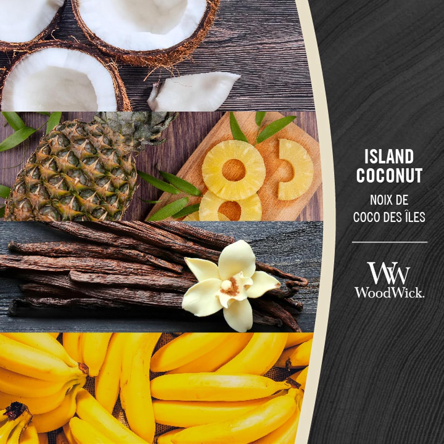 Thumbnail 1 de WoodWick bougie moyenne Noix de Coco des Îles