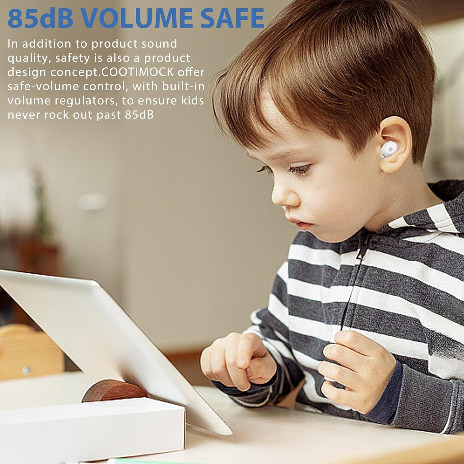 Thumbnail 4 de Earbuds for Kids with Safe Volume and 30-Hour Battery (Penguin) – Wireless Kids Headphones