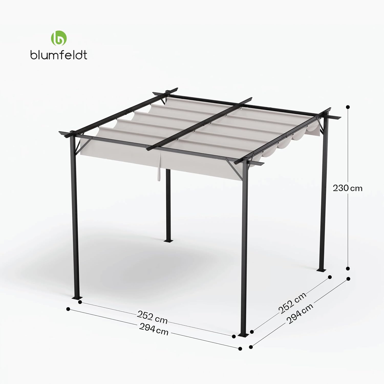 Thumbnail 6 de blumfeldt Pantheon 3x3m Garden Pergola with Powder-Coated Steel Frame